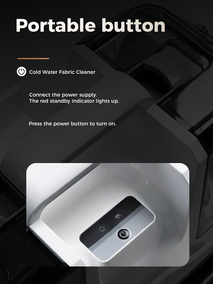 Electronic Switch & LED Display | Cold Water Upholstery Cleaner Electronic control switch with LED display for cold water upholstery cleaner, portable button design, intuitive operation